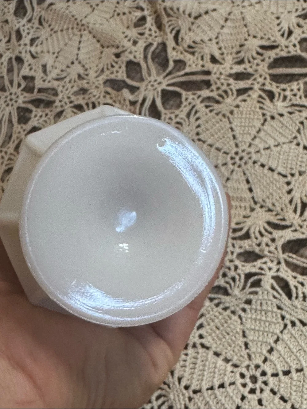 Vintage White Milk Glass Mini Lantern Oil Lamp